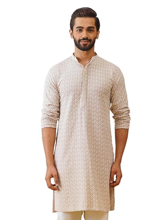 Chanderi Ivory Kurta Set